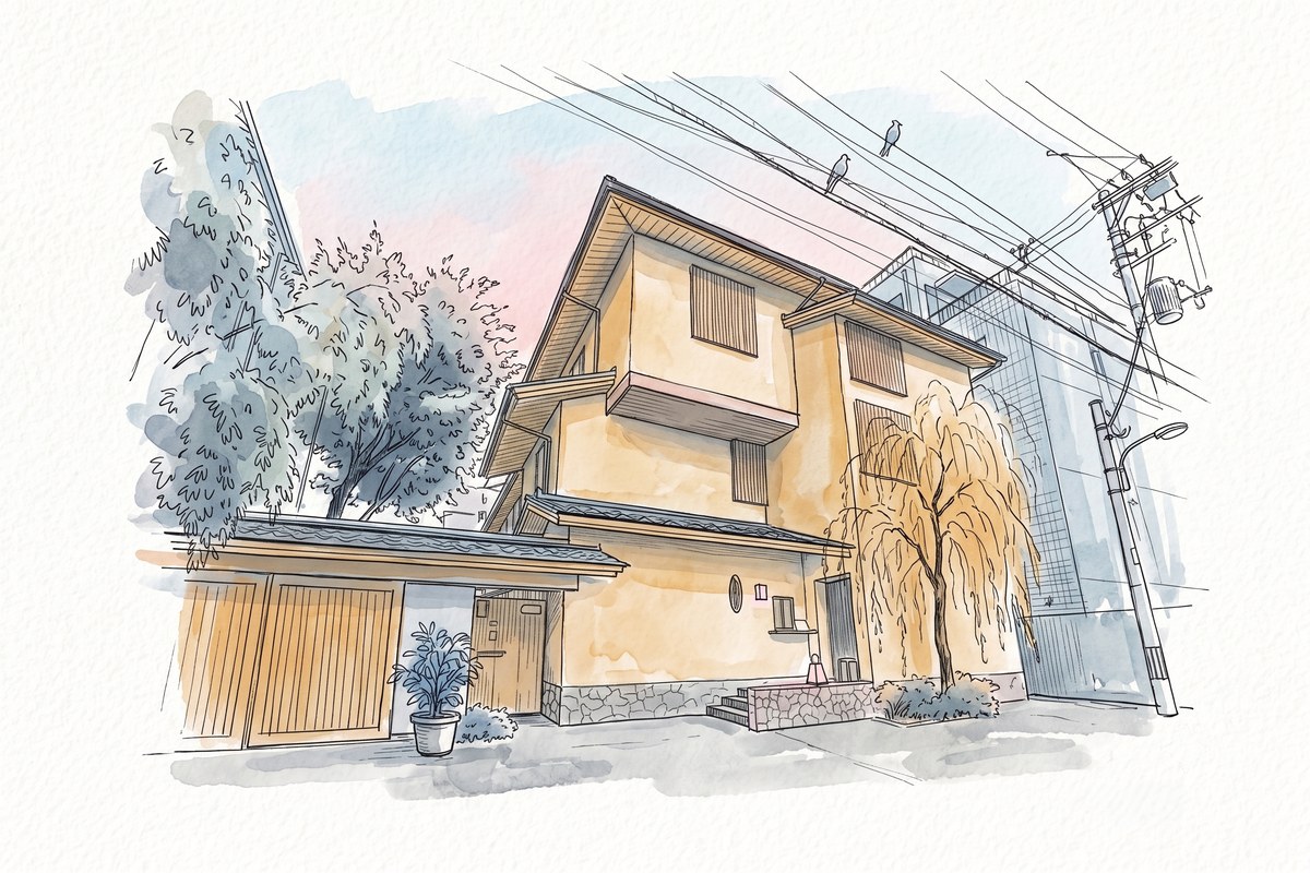 ねぎし三平堂の外観（イラスト）