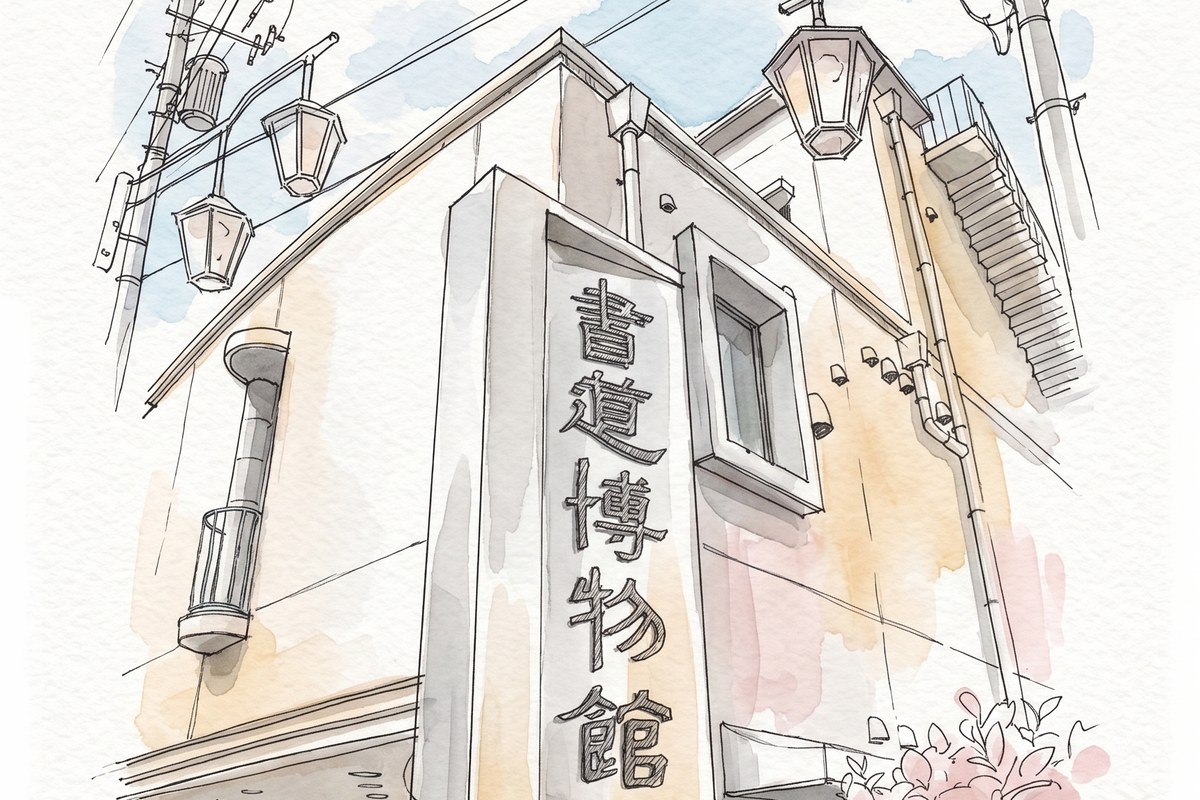 台東区立書道博物館の外観（イラスト）